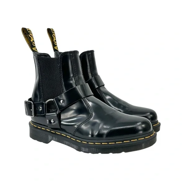 Martens Shoes Dr Martens Wincox Black Polished Smooth